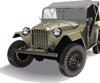 Free Vector Retro Army Jeep GAZ-67b