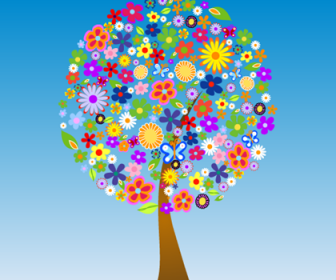 Free Vector Flower Tree