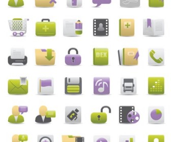 Free Gray Green and Purple Web Design Vector Icons