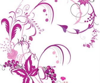 Free Vector Graphic - Purple Swirls and Flowers