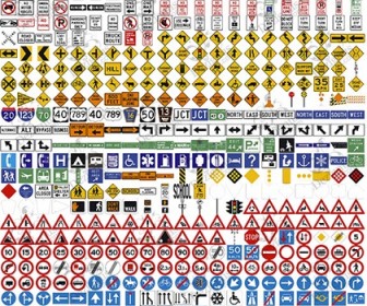 500+ Free Vector Traffic Signs