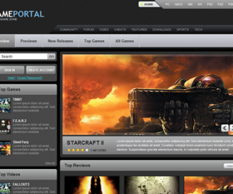 Free CSS Web Template - Game Portal