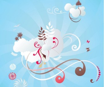 Free Scrolls and Clouds Vector Graphic