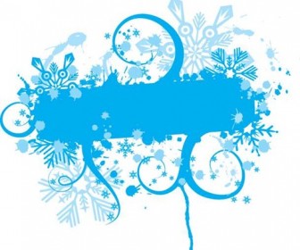 Blue Floral Vector Graphic