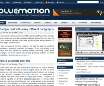 Free WordPress Theme - Blue Motion