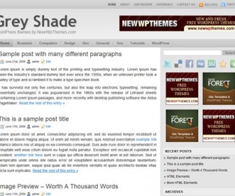 Free WordPress Theme - Grey Shade