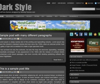 Free WordPress Theme - Dark Style