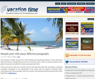 Free WordPress Theme - Vacation Time