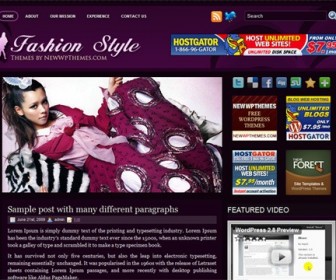 Free WordPress Theme - Fashion Style