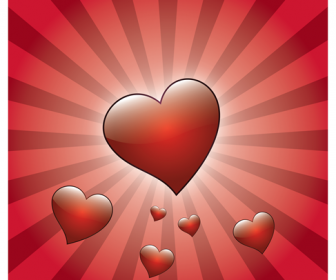 Free Valentine Heart with Rays Vector Graphic