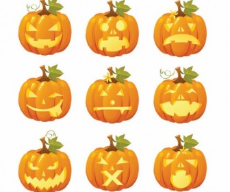 Free Vector Halloween Pumpkin Smileys