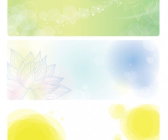 Vector Banners with Floral Background