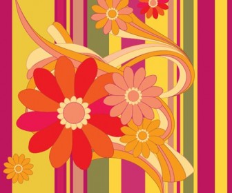 Vector Flower with Color Background