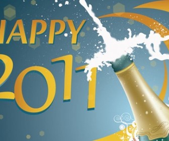 Uncorking The New Year Vector Illustration