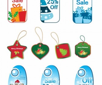 Christmas Tags Vector Set