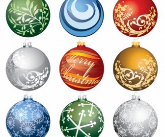 Christmas Ornament Balls Vector Set