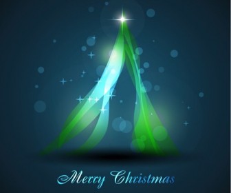 Abstract Glowing Christmas Tree Vector Art