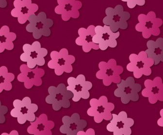 Pink Retro Floral Vector Pattern