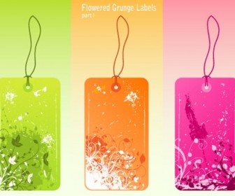 Free Vector Flowered Grunge Labels