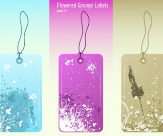 Free Vector Flowered Grunge Labels