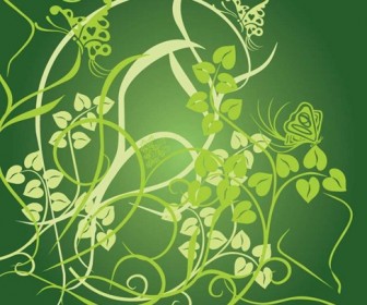 Floral Green Background Vector