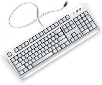 White Computer Keyboard Vector