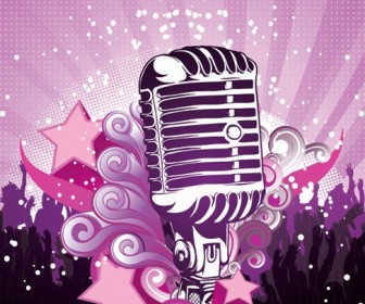 Free Music Poster Background Vector Illustration