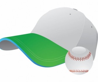 Baseball and Cap Vector Graphic