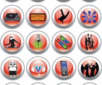 Free Vector Music and Nightlife Icon Set