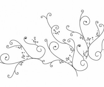 Floral Swirl Ornament Vector