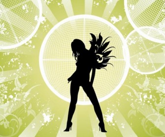 Free Vector Fashion Girl with Abstract Background