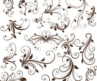 Swirl Floral Decorative Element Vector Graphic