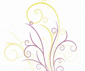 Abstraction with Floral Swirls Vector Graphic