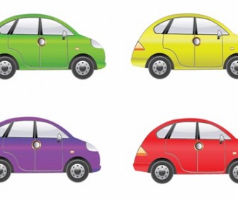 Set of Four Car Vector