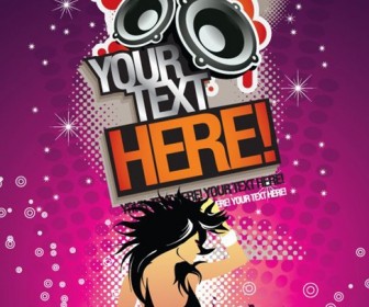 Free Music Background Party Time Poster Vector