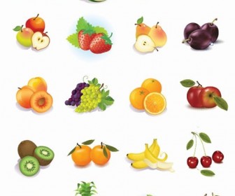 Set of Fruits Vector Graphics