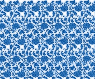 Blue and White Porcelain Seamless Vector Background