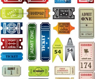 Tickets in Different Styles Vector Set