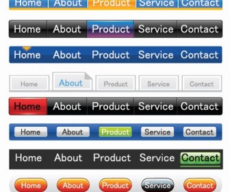 Free Vector Web Glossy Navigation Templates