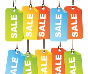 Free Colourful Sale Tags Vector Illustration