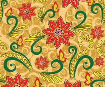 Vector Retro Floral Seamless Pattern