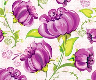 Abstract Flowers Seamless Background Vector