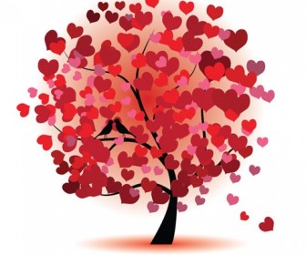 Abstract Love Tree Vector Graphic