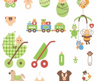 Cute Newborn Elements Vector Graphic