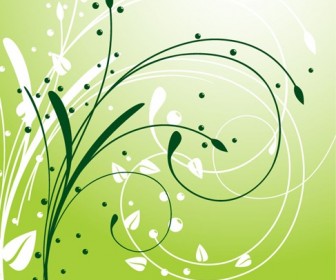 Abstract Swirl Floral Background Vector