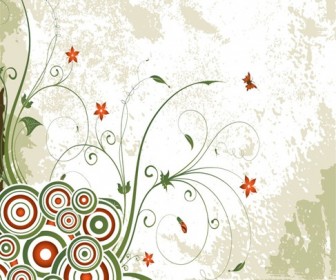 Vintage Swirl Floral Background Vector