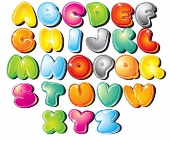 Cartoon Style Letters Vector Set