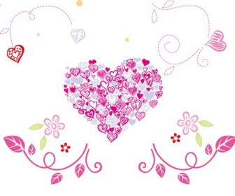 Floral Love Heart Vector Graphic