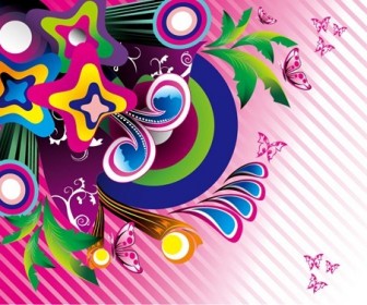 Free Wonderful Colorful Background Vector Graphic Set