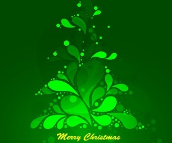 Abstract Green Christmas Tree Vector Graphic